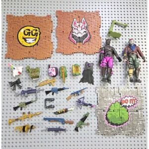 Fornite Fallen Love‎ Rust Lord Figures 4.25" Plus Tons of Weapons Lot